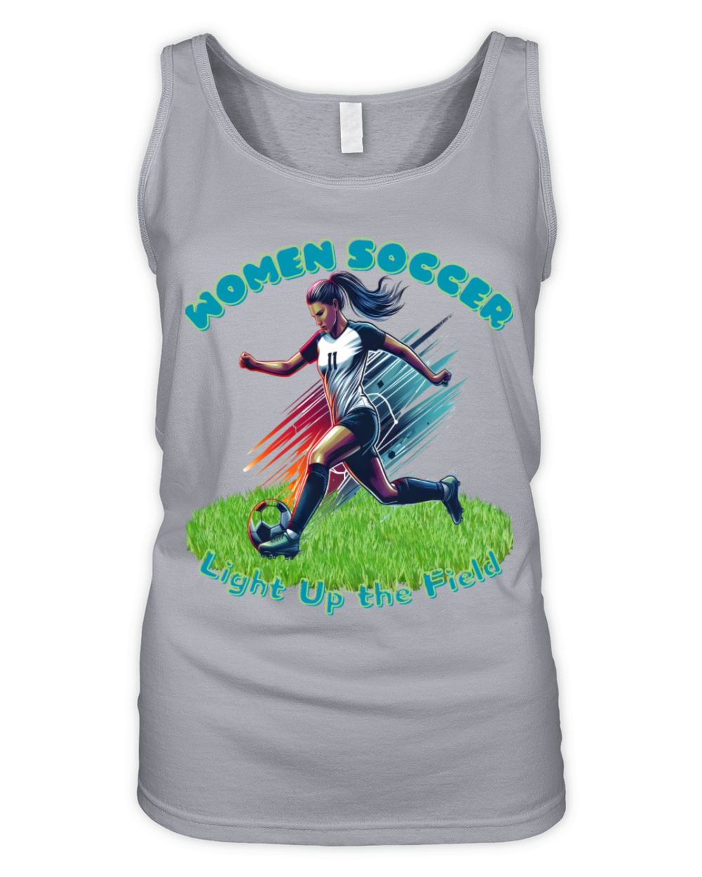 Light Up the Field Womens Soccer Silhouette Organic Women's Tank Top
