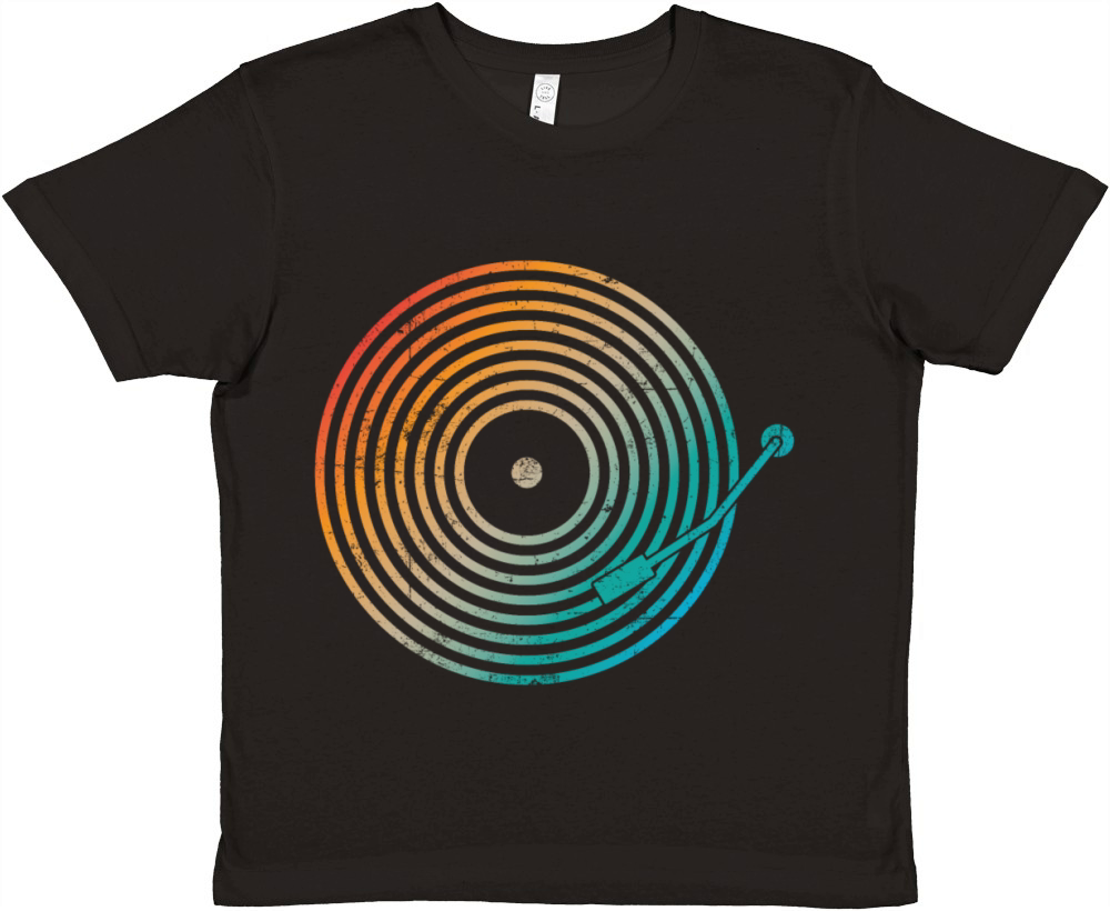 Colorful Music Record Vintage Premium Kids Crewneck T-shirt