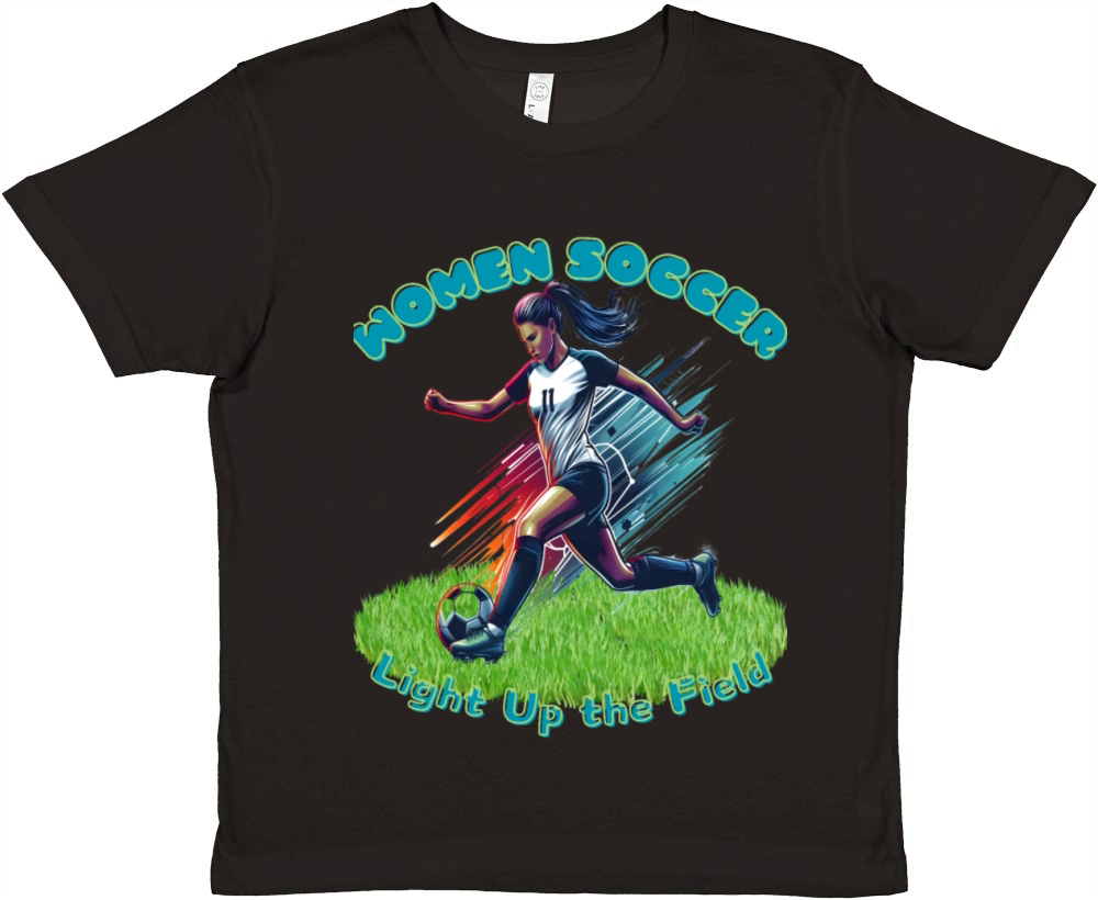 Light Up the Field Womens Soccer Silhouette Premium Kids Crewneck T-shirt