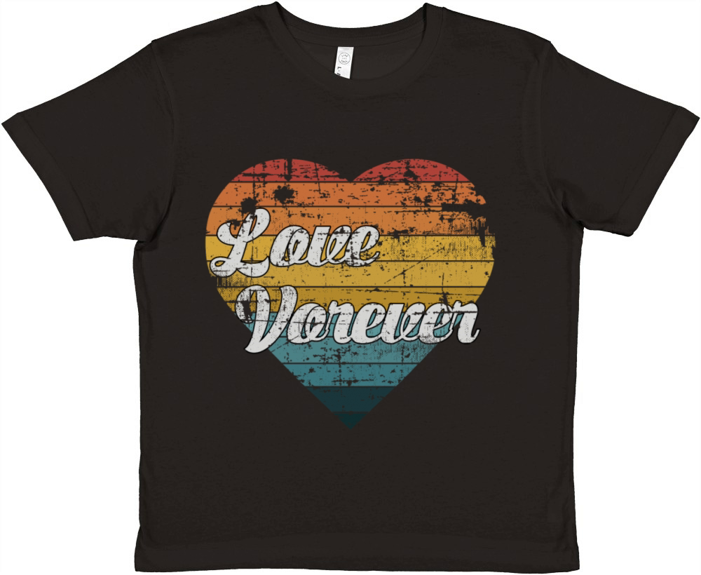 Love forever awesome retro vintage art Premium Kids Crewneck T-shirt
