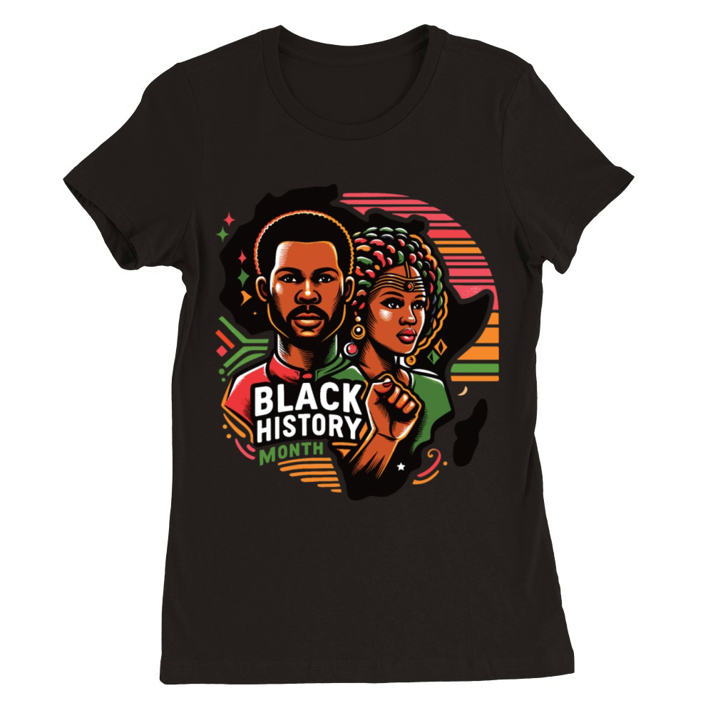 Black History Month - African Rhythms Premium Womens Crewneck T-shirt