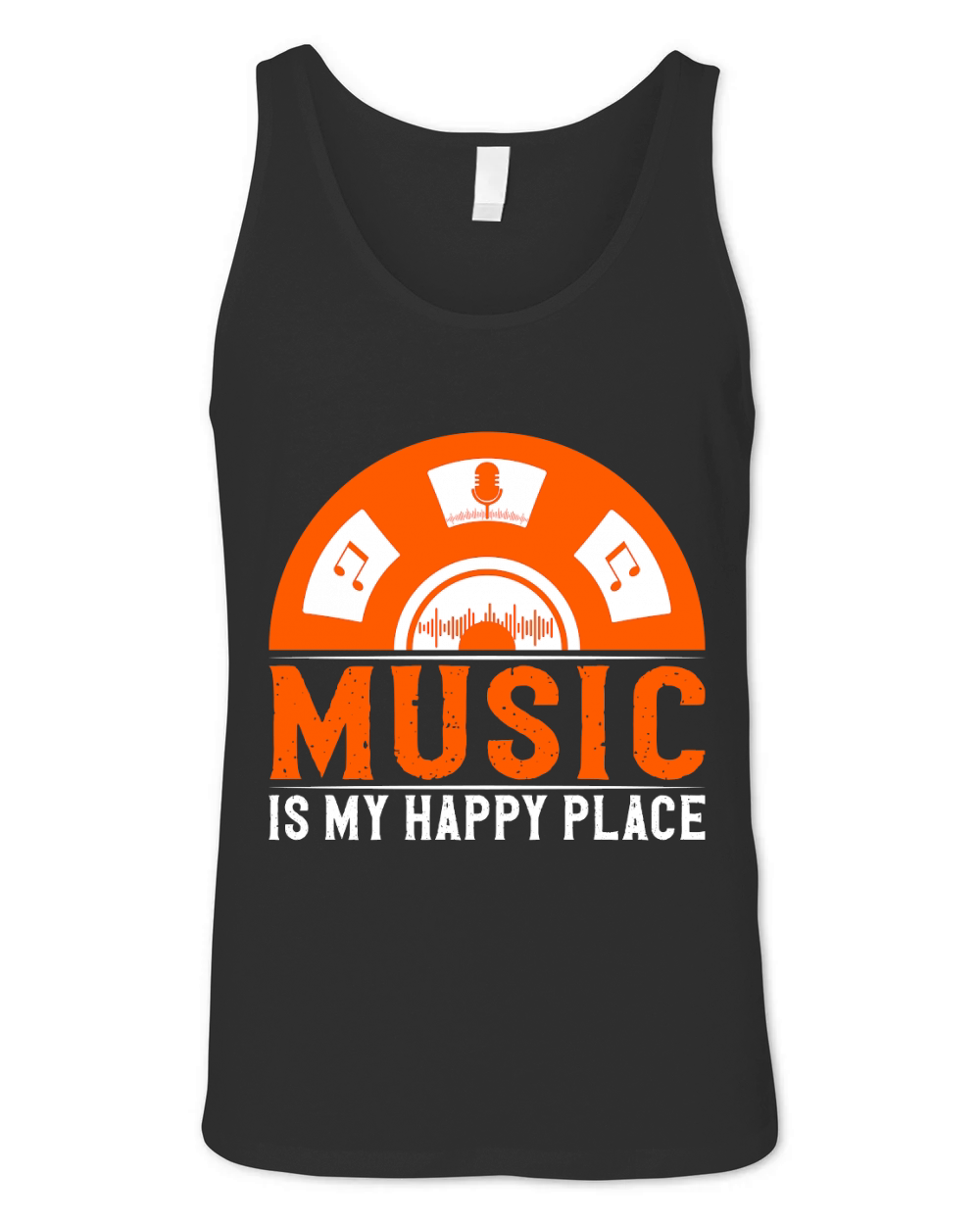 Music is My Happy Place Unisex Jersey Tank