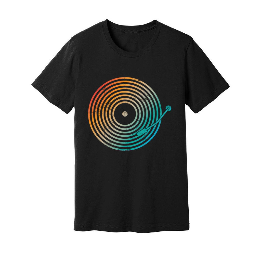 Colorful Music Record Vintage Unisex Jersey Tee