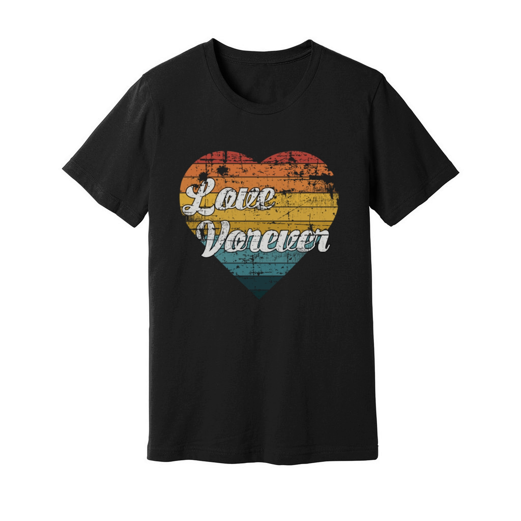 Love forever awesome retro vintage art Unisex Jersey Tee