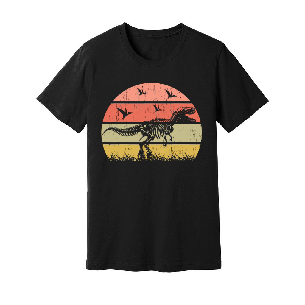 Lucasaurus dinosaur bats skeleton t-rex Halloween Unisex Jersey Tee