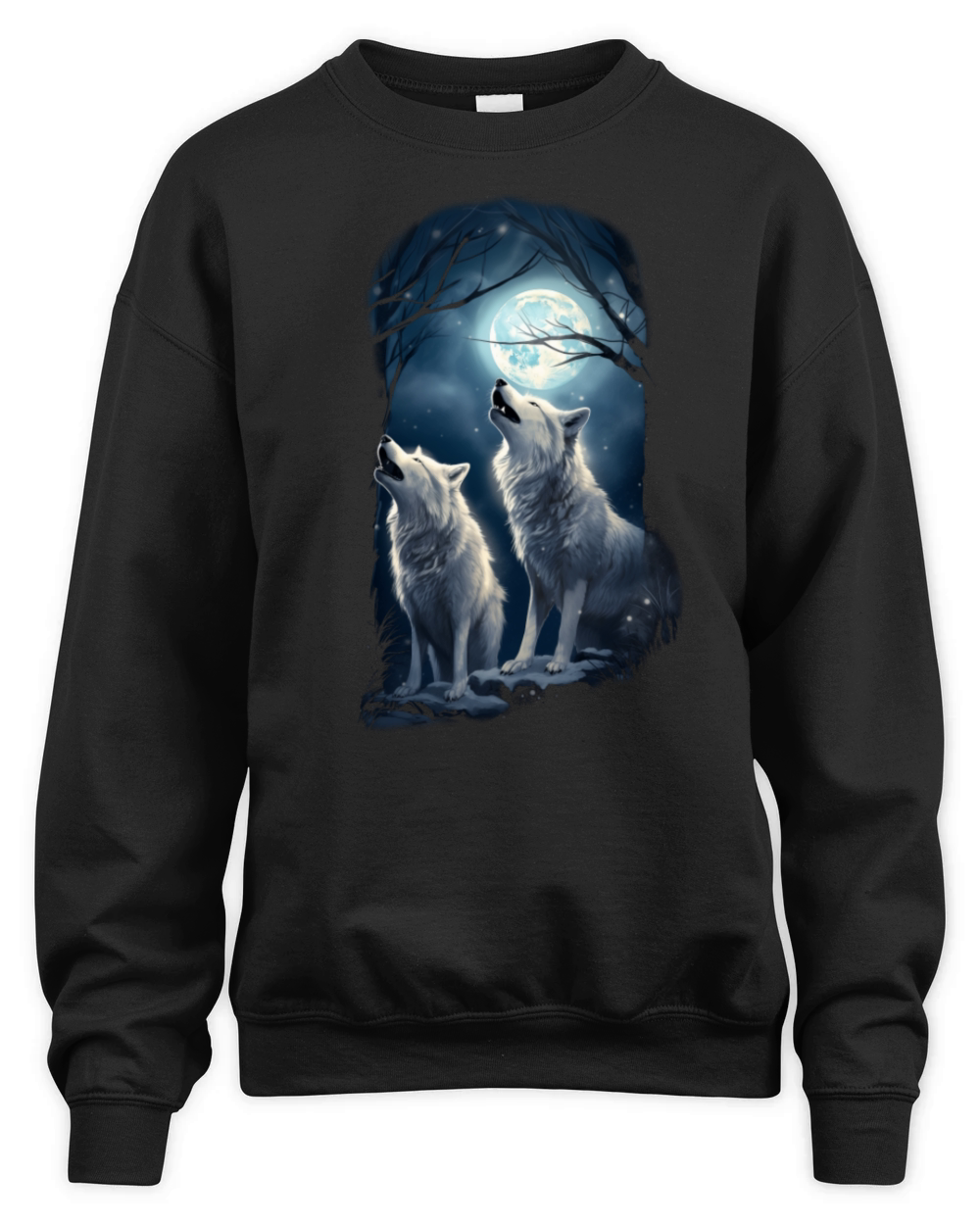 Wolf Moon White Wolf Lover Gift Unisex Premium Crewneck Sweatshirt
