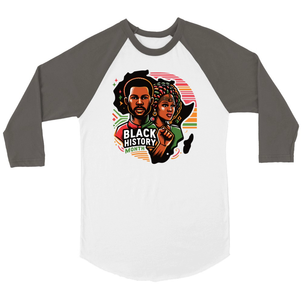 Black History Month - African Rhythms Unisex ¾ sleeve Raglan T-shirt