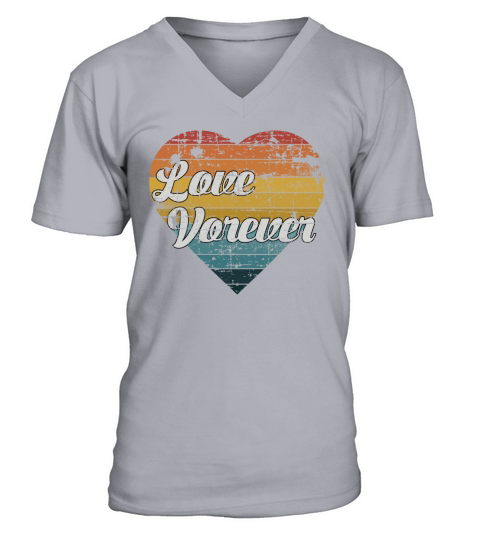 Love forever awesome retro vintage art V-Neck T-shirt