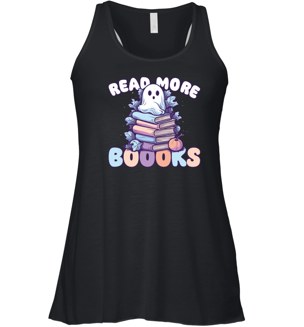 Groovy Read More Boooks Ghost Halloween Women's Flowy Tank Top