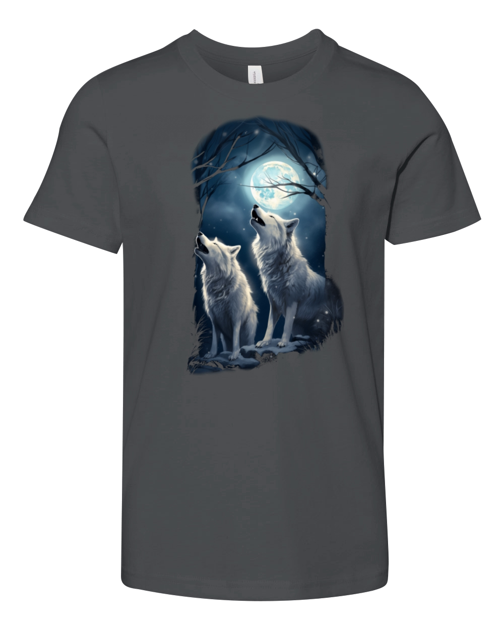 Wolf Moon White Wolf Lover Gift Youth Unisex Jersey Tee