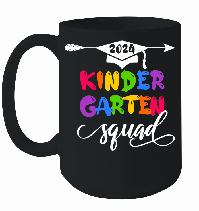 2024 Kindergarten Squad cap with arrow white text Ceramic Mug