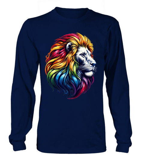 Leo Zodiac Vibrant Rainbow Animal Symbol Long sleeved Unisex