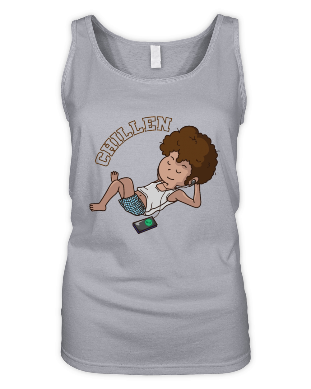 Chilling and listening to Music Organic Women's Tank Top
