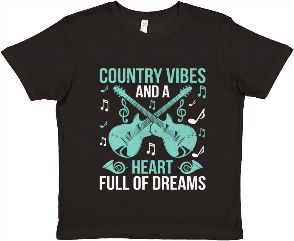 County Music Vintage Music Lover Western Country C Premium Kids Crewneck T-shirt