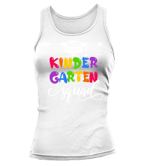 2024 Kindergarten Squad cap with arrow white text Tank top Woman