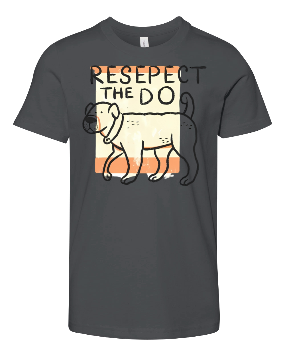 Respect The Dog Retro Design Youth Unisex Jersey Tee