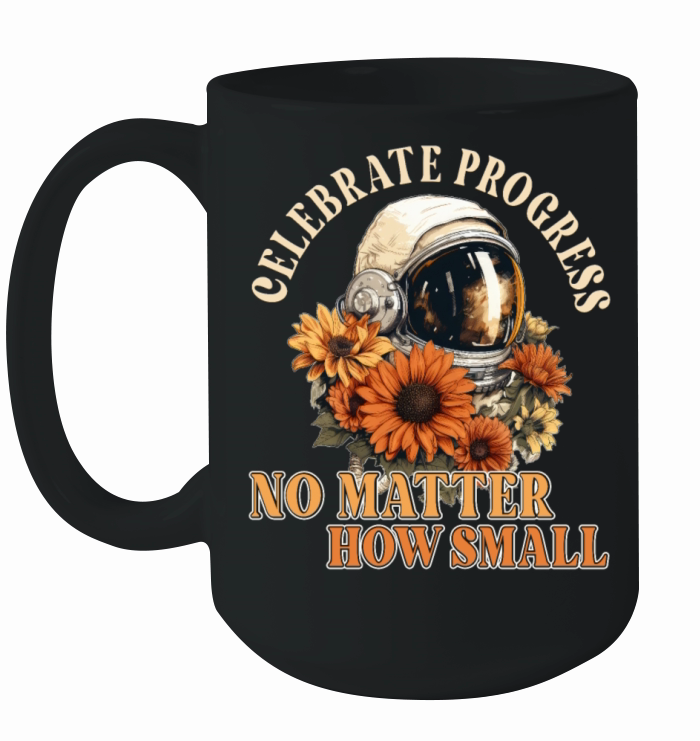 Sunflower Astronaut Uplifting Quote Floral Spacema Ceramic Mug