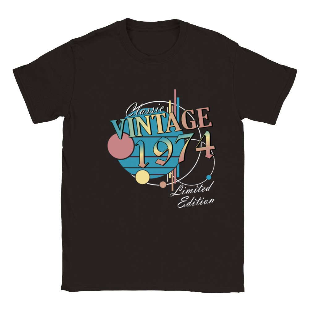 50th birthday year 1974 Original 1974 Classic Kids Crewneck T-shirt