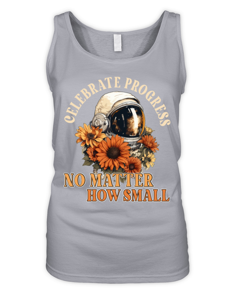 Sunflower Astronaut Uplifting Quote Floral Spacema Organic Women's Tank Top