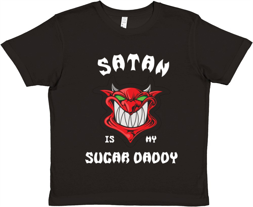 Satan is my Sugar Daddy irony sarcasm saying Premium Kids Crewneck T-shirt