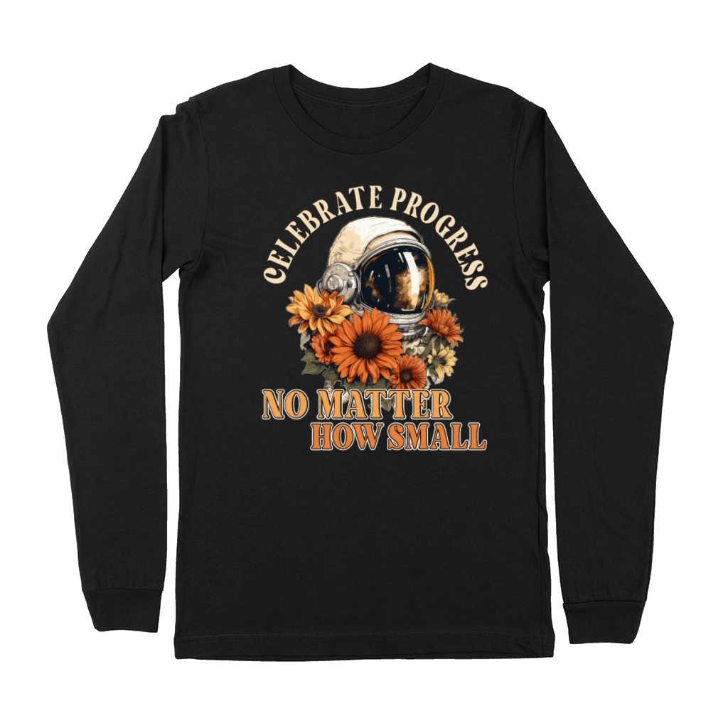 Sunflower Astronaut Uplifting Quote Floral Spacema Premium Long Sleeve