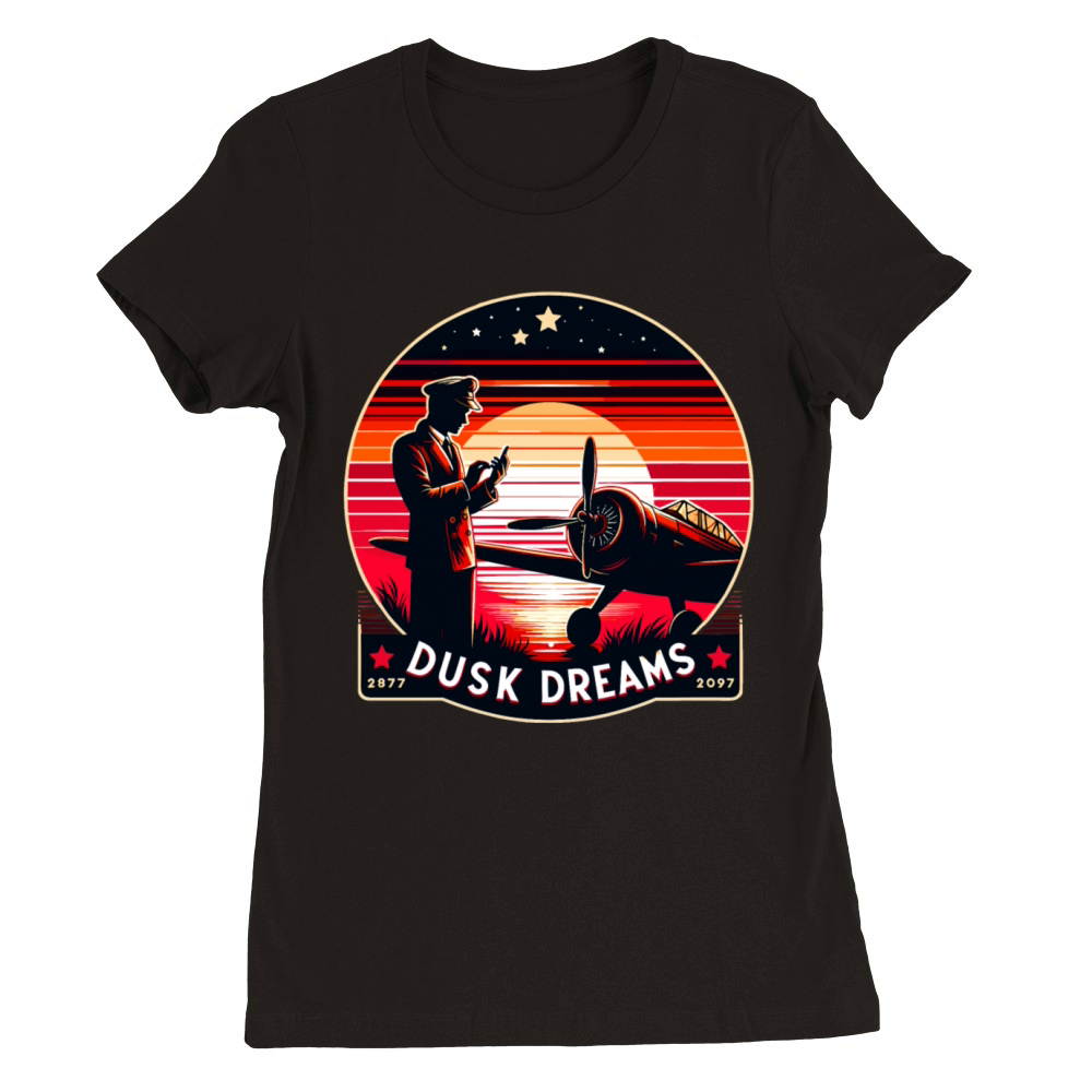 Retro Pilot Dreamscape Premium Womens Crewneck T-shirt