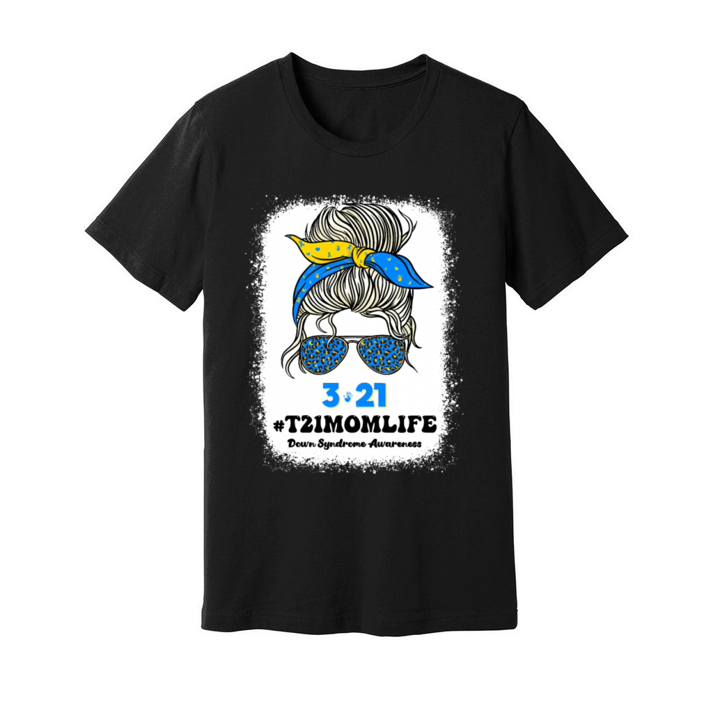 T21 World Down Syndrome Day 321 Awareness Support Unisex Jersey Tee