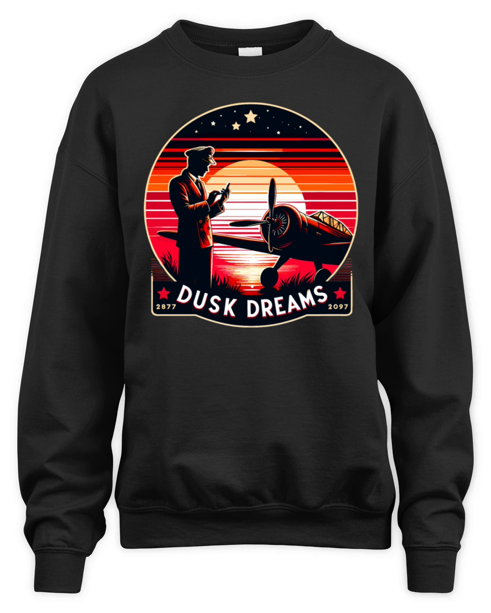 Retro Pilot Dreamscape Unisex Premium Crewneck Sweatshirt