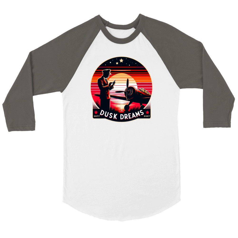 Retro Pilot Dreamscape Unisex ¾ sleeve Raglan T-shirt