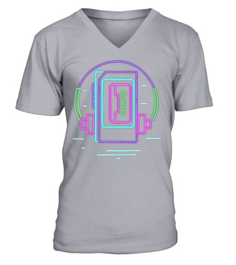 Walkman Vintage Old School Cassette Player Retro V-Neck T-shirt