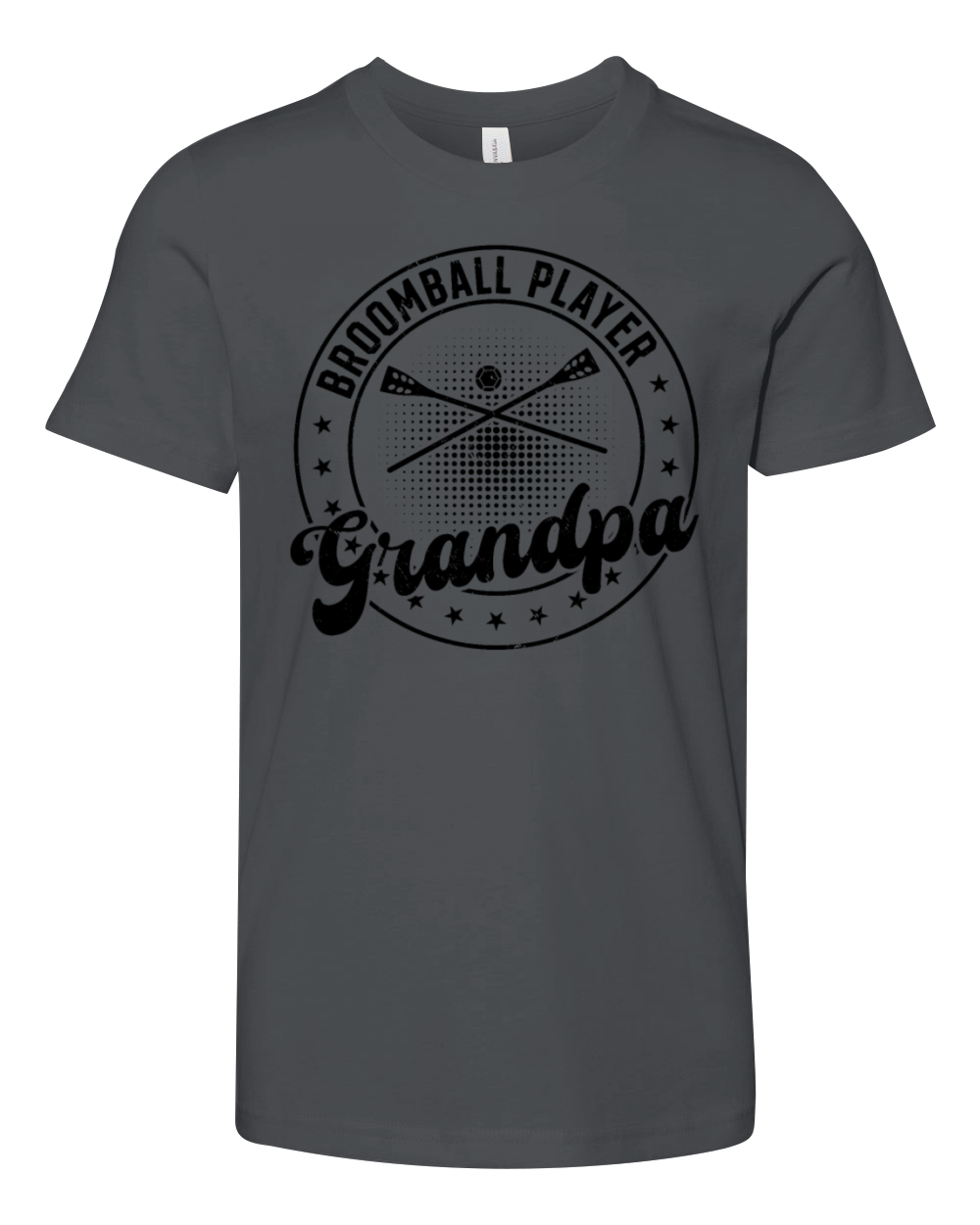 Broomball Player Grandpa Youth Unisex Jersey Tee