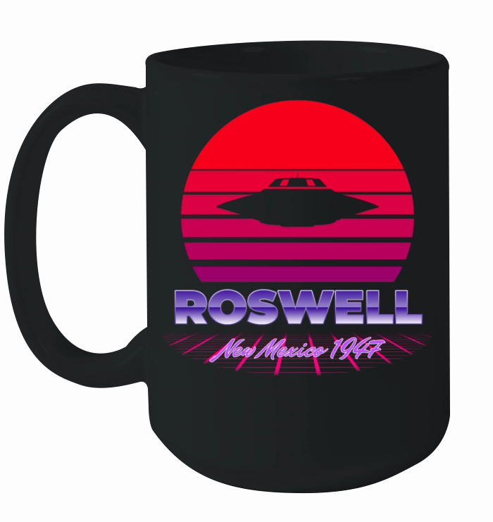 Roswell UFO Incident 1947 Retro Violett Sunset Ceramic Mug