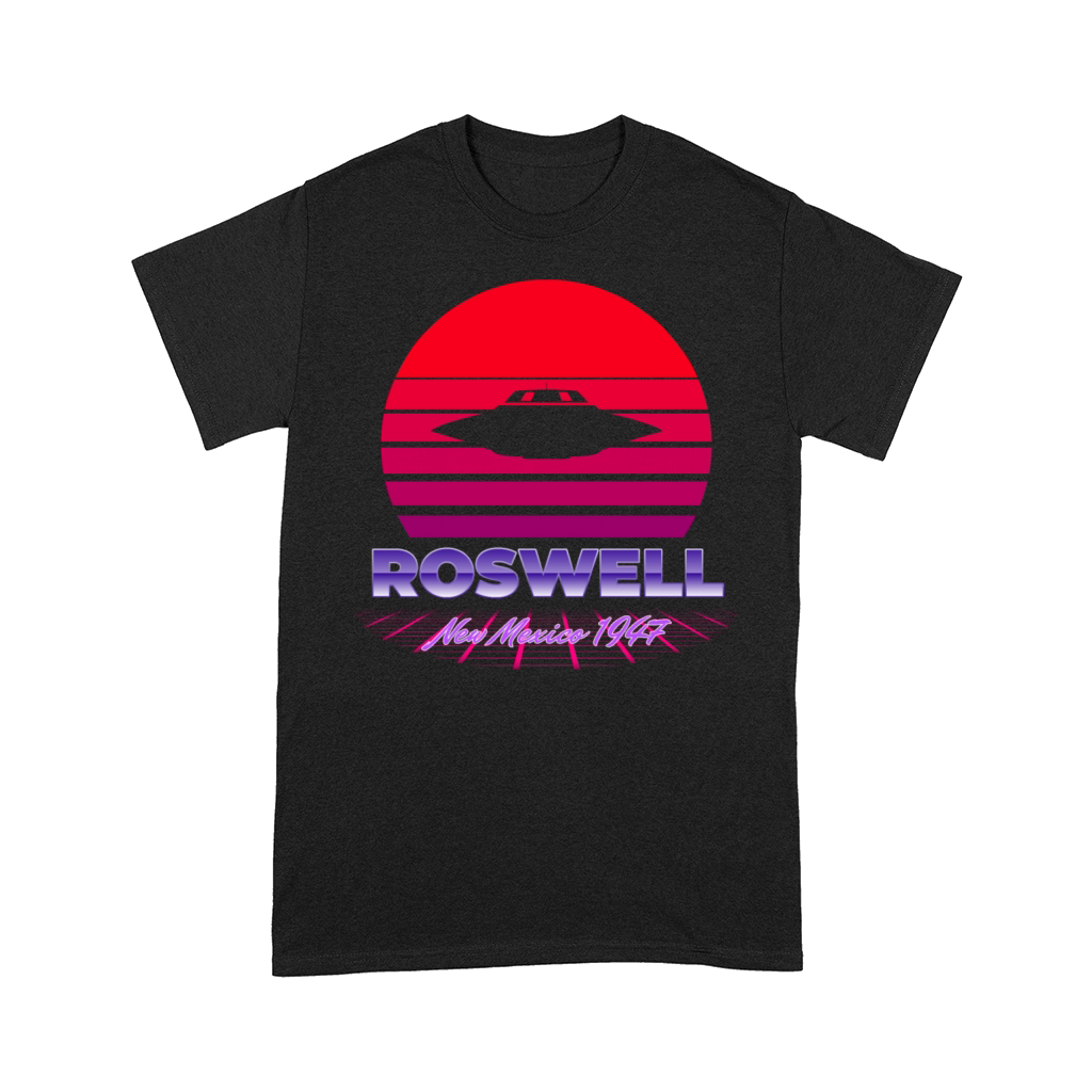Roswell UFO Incident 1947 Retro Violett Sunset Comfort T-shirt