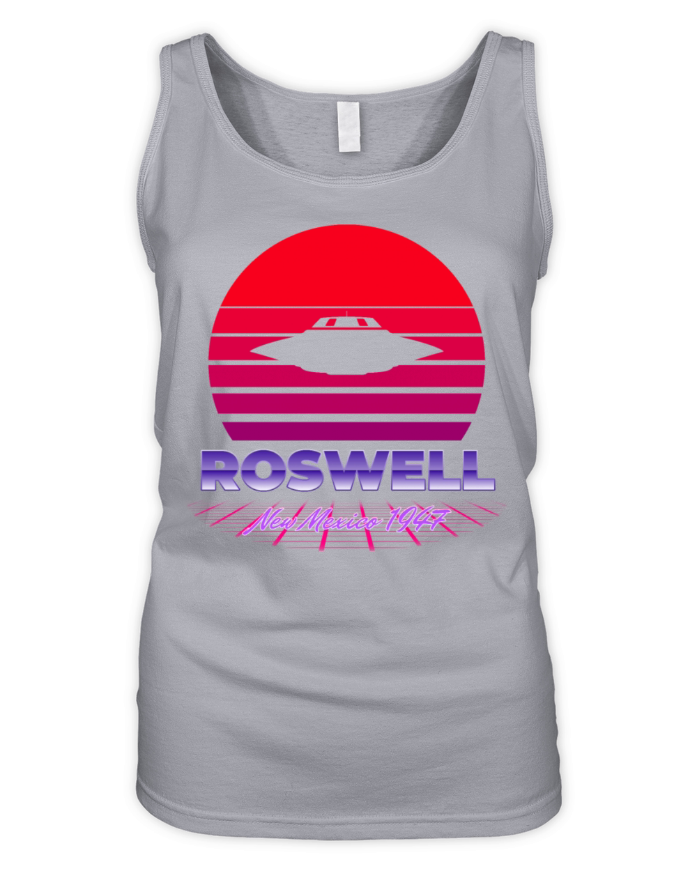 Roswell UFO Incident 1947 Retro Violett Sunset Organic Women's Tank Top