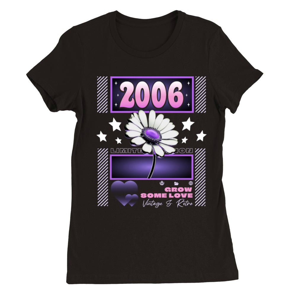 Woman 18 Years Girl Year 2006 18th Birthday Y2K Premium Womens Crewneck T-shirt