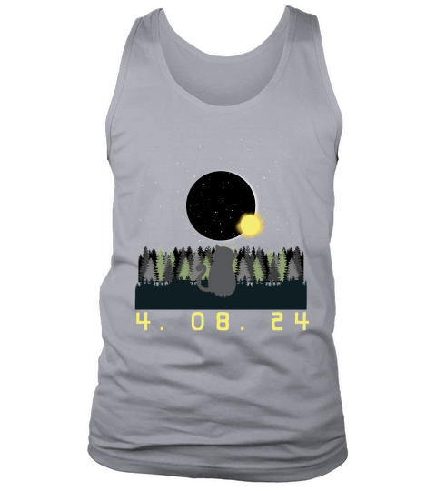 Funny Cat Watching Total Solar Eclipse 2024 Tank Top Unisex