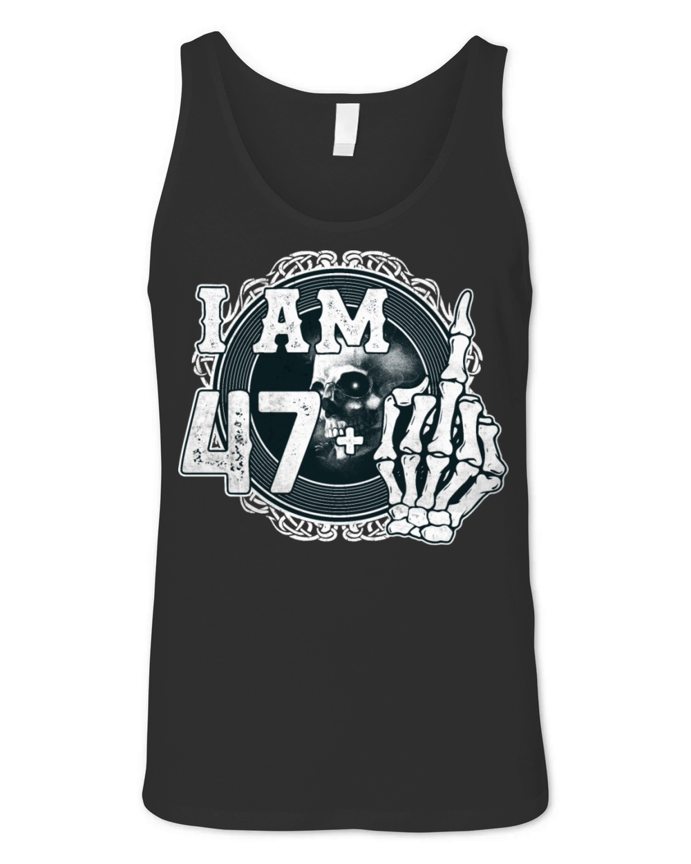 Im 47 plus 1 middle finger Skull funny 48th Unisex Jersey Tank