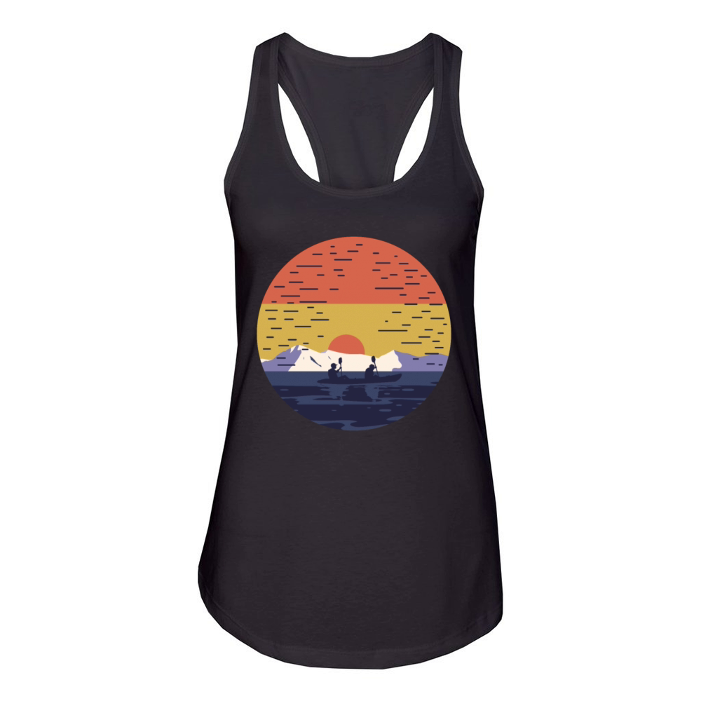 Vintage Kayaker Boat Sailor or Kayaker Gift Women's Racerback Tank