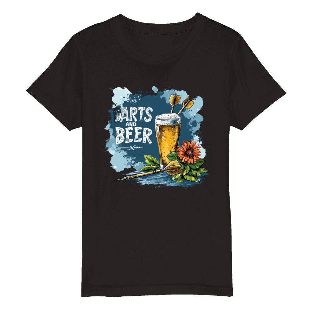 Darts And Beer Dart Saying Sport Organic Kids Crewneck T-shirt