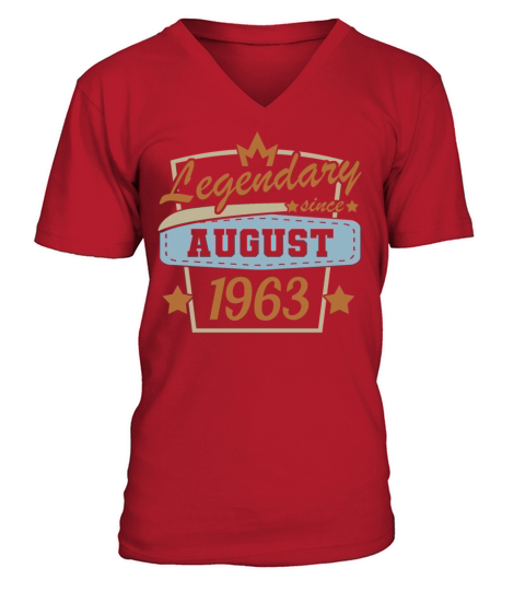 Legendary since August 1963 Retro birthday V-Neck T-shirt