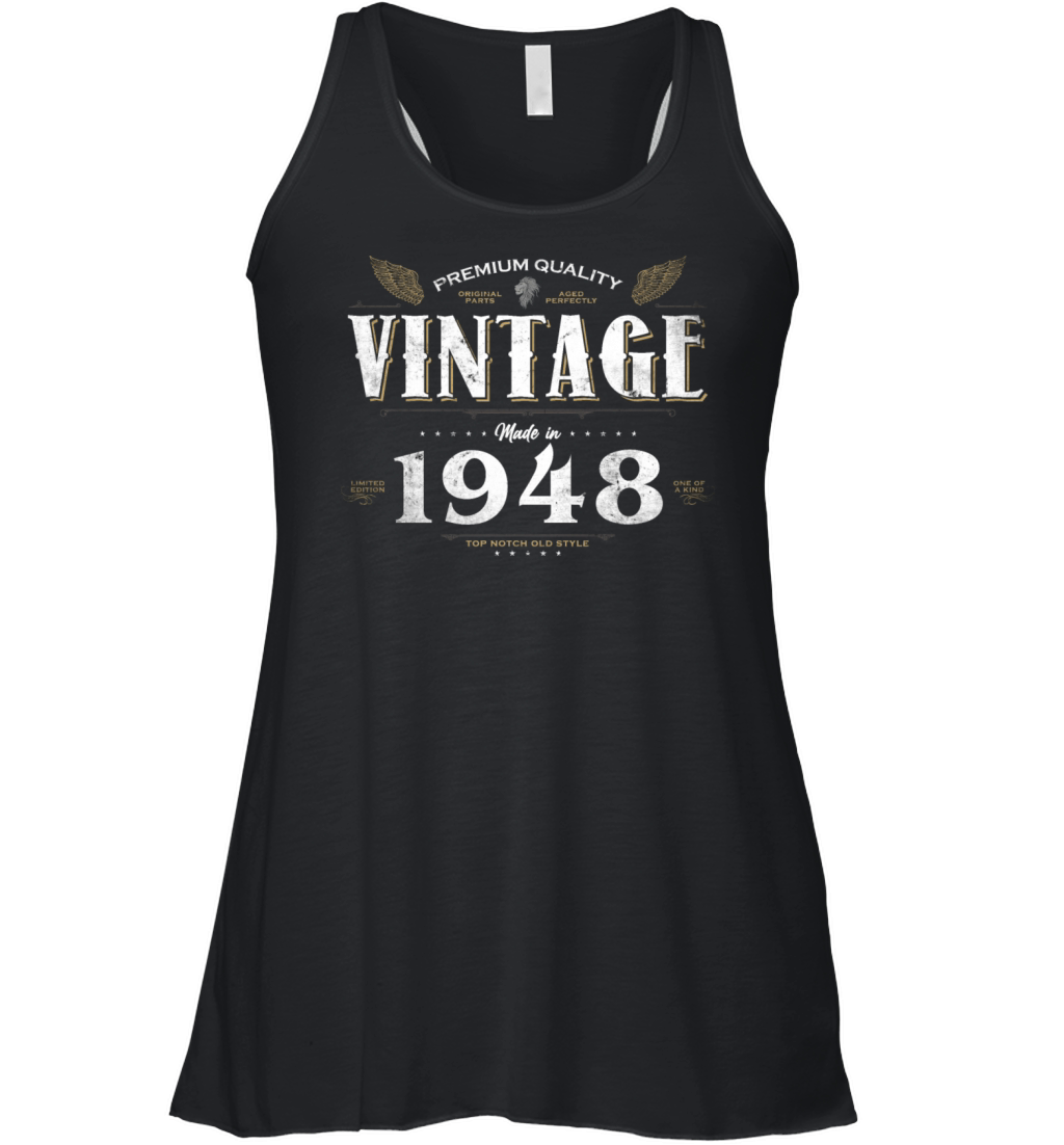 76 Years Old Vintage 1948 Limited Edition 76th Women's Flowy Tank Top