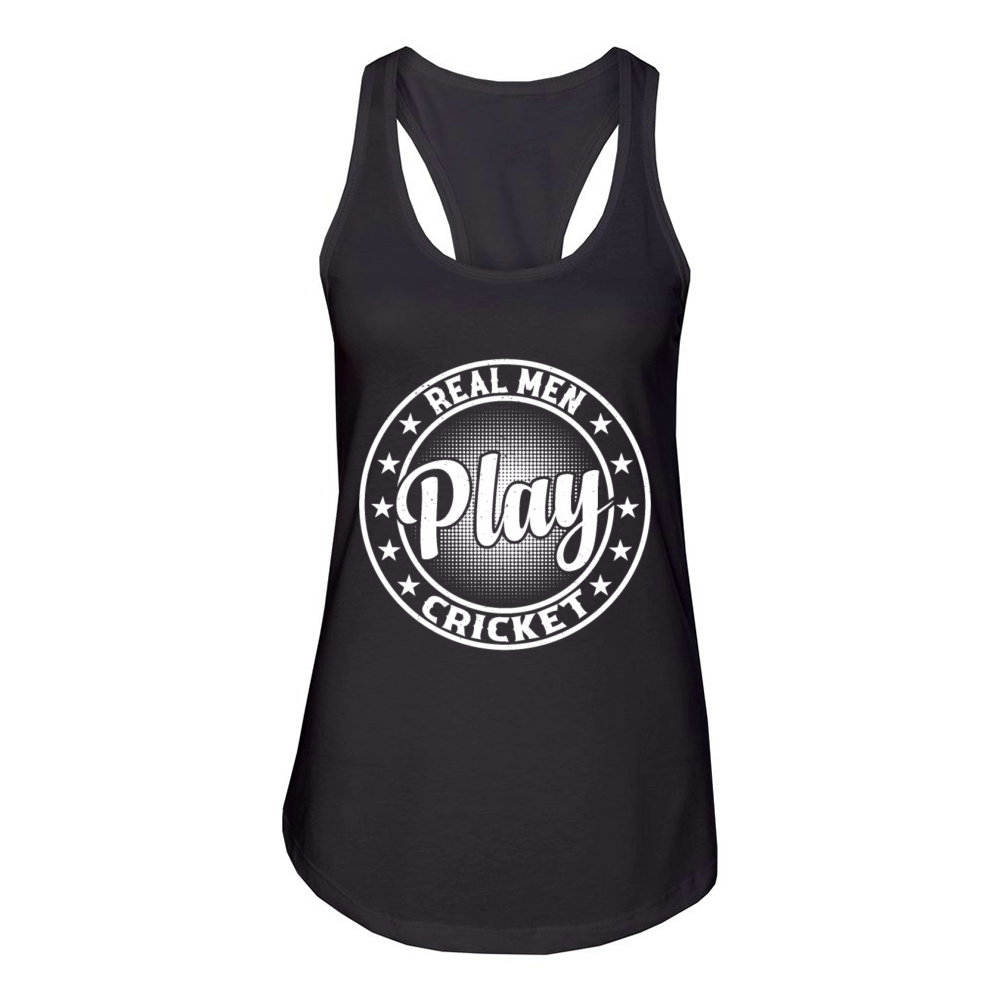 Real Men Play Cricket - Cricketer Cricket Player C Women's Racerback Tank