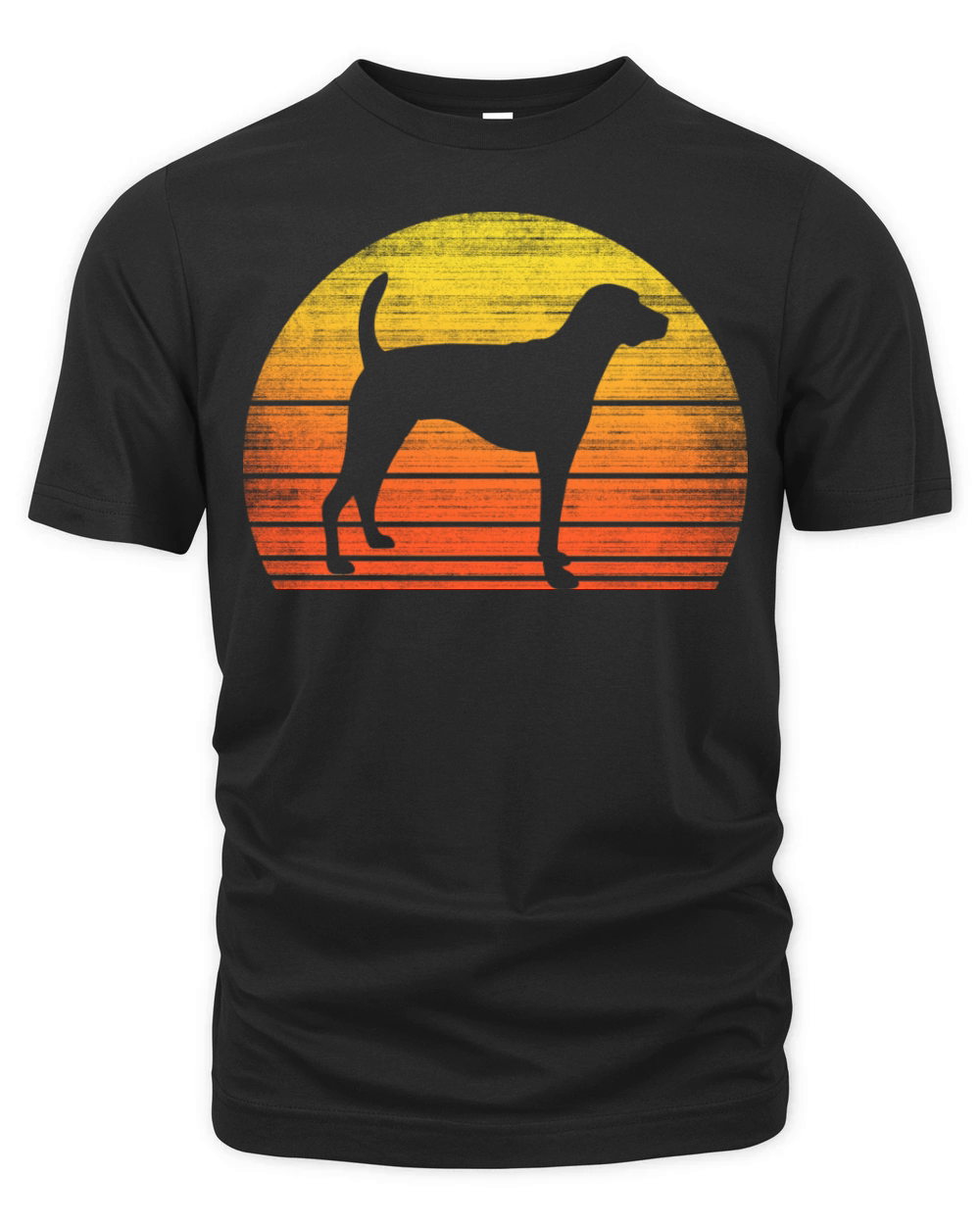 American Foxhound Distressed Retro Sunset Organic Unisex T-shirt