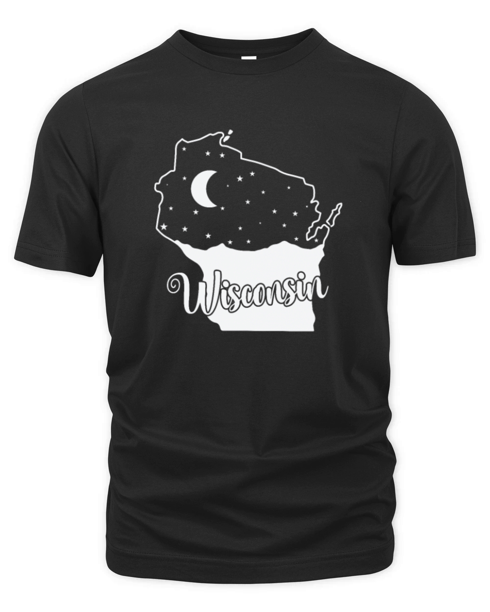 Wisconsin Skyline in Map Outline USA Organic Unisex T-shirt
