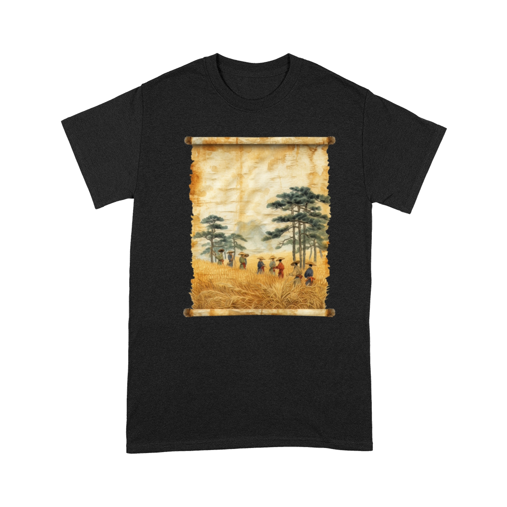Farming Papyrus Scroll Japanese Art Farmer Rice Premium T-shirt