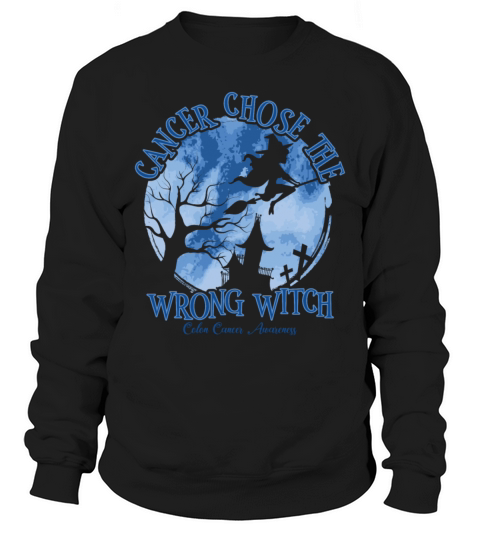 Cancer Witch Dark Blue Colon Cancer Sweatshirt Unisex