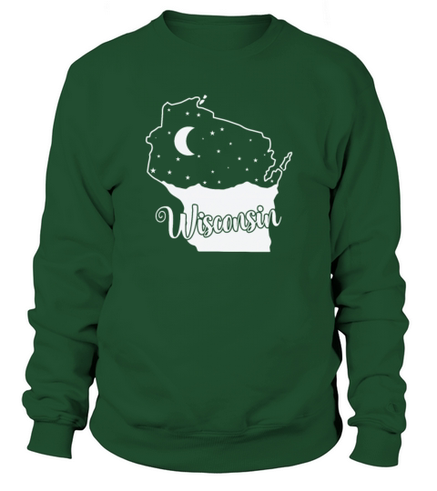 Wisconsin Skyline in Map Outline USA Sweatshirt Unisex