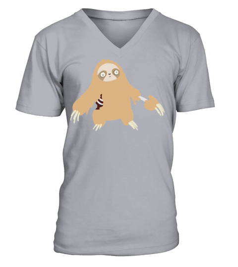 Zombie sloth no need to run Halloween shirt V-Neck T-shirt