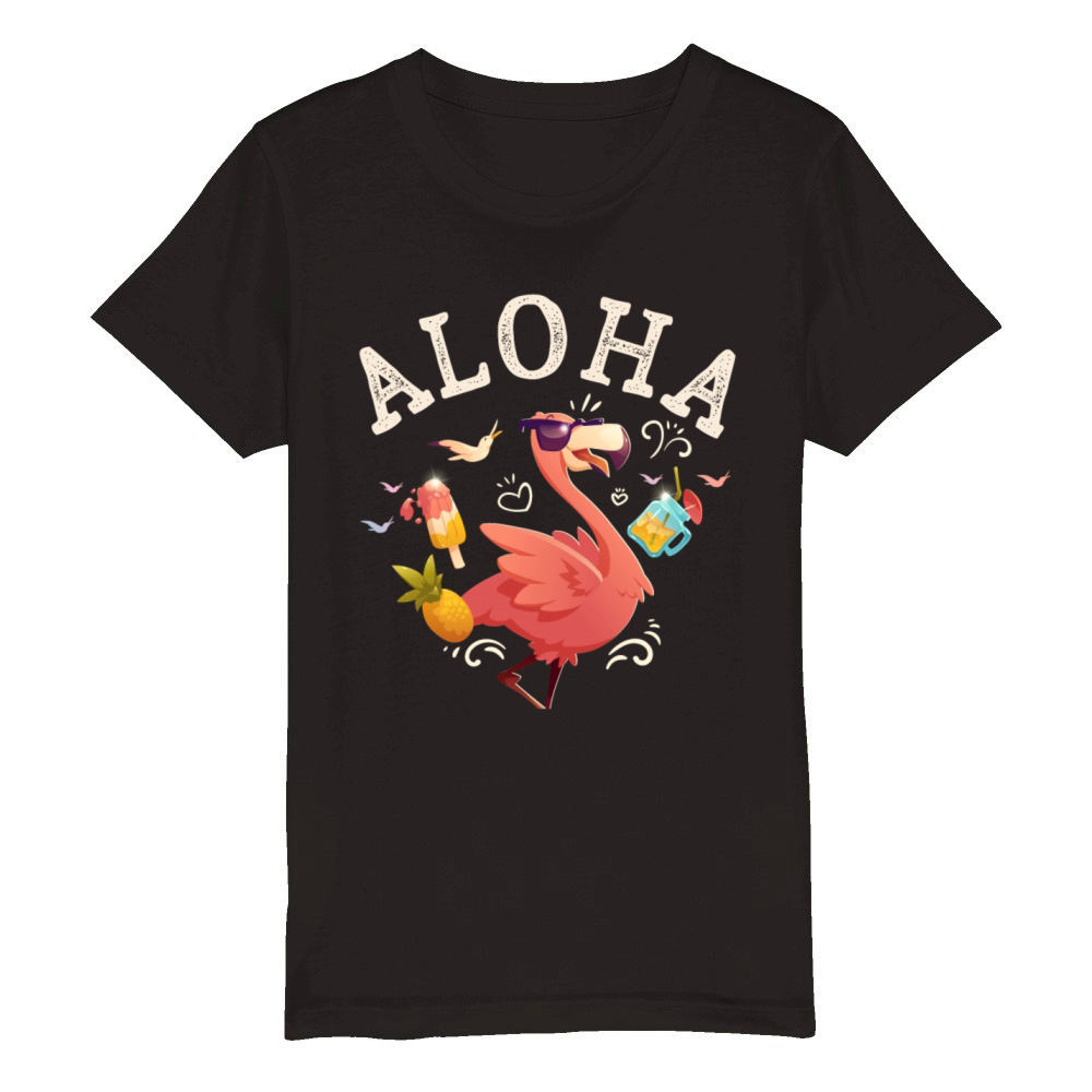 Aloha Beaches Tropical Hawaiian Summer Island Organic Kids Crewneck T-shirt