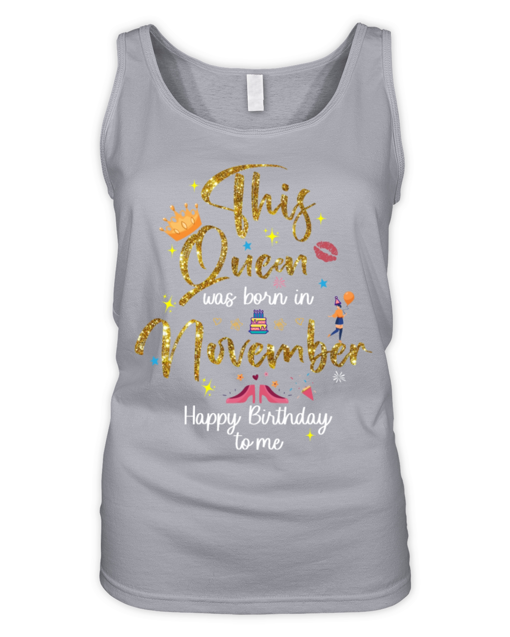 Womens Birthday in November T-shirt Design Organic Women's Tank Top